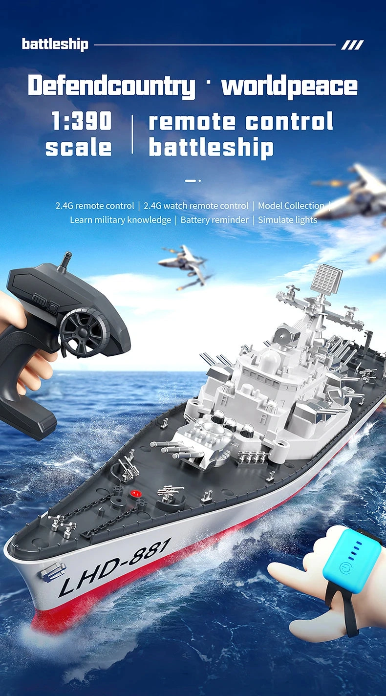 Smasher Battle Boat: RC Navy Destroyer - Command Your Fleet!